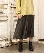 OLHKA03119 eur3(エウルキューブ) 【WEB先行販売】【大きいサイズ】サテンマーメイドスカート ダークグレー(93)