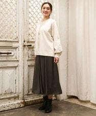 OLHKA03119 eur3(エウルキューブ) 【WEB先行販売】【大きいサイズ】サテンマーメイドスカート ダークグレー(93)