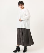 OLHKA03119 eur3(エウルキューブ) 【WEB先行販売】【大きいサイズ】サテンマーメイドスカート ダークグレー(93)