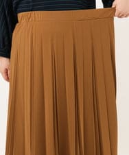 OLHKD01099 eur3(エウルキューブ) 【大きいサイズ】ジョーゼットプリーツスカート キャメル
