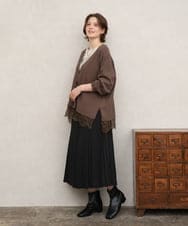 OLHKD01099 eur3(エウルキューブ) 【大きいサイズ】ジョーゼットプリーツスカート ブラック