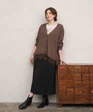 OLHKD01099 eur3(エウルキューブ) 【大きいサイズ】ジョーゼットプリーツスカート ブラック