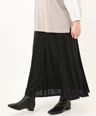 OLHKD01099 eur3(エウルキューブ) 【大きいサイズ】ジョーゼットプリーツスカート ブラック