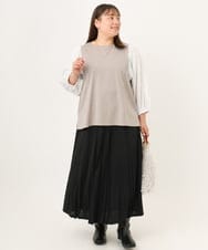 OLHKD01099 eur3(エウルキューブ) 【大きいサイズ】ジョーゼットプリーツスカート ブラック