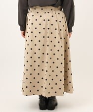 OLHKD09129 eur3(エウルキューブ) 【WEB先行販売】【大きいサイズ】ドットプリントリバーシブルスカート ベージュ