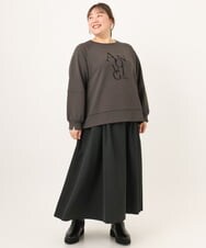 OLHKD09129 eur3(エウルキューブ) 【WEB先行販売】【大きいサイズ】ドットプリントリバーシブルスカート ベージュ