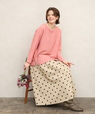 OLHKD09129 eur3(エウルキューブ) 【WEB先行販売】【大きいサイズ】ドットプリントリバーシブルスカート ベージュ