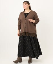 OLHKD09129 eur3(エウルキューブ) 【WEB先行販売】【大きいサイズ】ドットプリントリバーシブルスカート ブラック