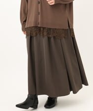 OLHKD09129 eur3(エウルキューブ) 【WEB先行販売】【大きいサイズ】ドットプリントリバーシブルスカート ブラック