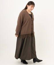 OLHKD09129 eur3(エウルキューブ) 【WEB先行販売】【大きいサイズ】ドットプリントリバーシブルスカート ブラック