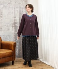 OLHKD09129 eur3(エウルキューブ) 【WEB先行販売】【大きいサイズ】ドットプリントリバーシブルスカート ブラック