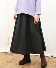 OLHKD09129 eur3(エウルキューブ) 【WEB先行販売】【大きいサイズ】ドットプリントリバーシブルスカート ブラック