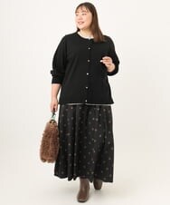 OLHKD09129 eur3(エウルキューブ) 【WEB先行販売】【大きいサイズ】ドットプリントリバーシブルスカート ブラック
