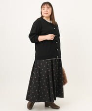 OLHKD09129 eur3(エウルキューブ) 【WEB先行販売】【大きいサイズ】ドットプリントリバーシブルスカート ブラック