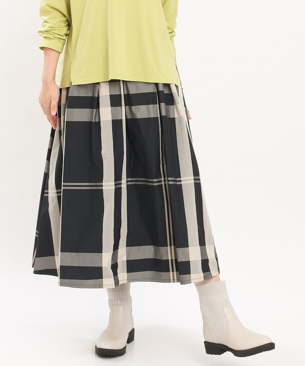 ベルト付き 配色裾ロゴフレアスカート 大きいサイズ 4L