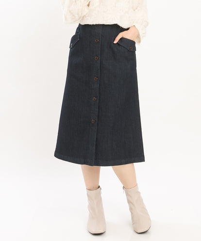 OLHKS05119  【大きいサイズ】フロントボタンタイトスカート