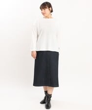 OLHKS05119 eur3(エウルキューブ) 【大きいサイズ】フロントボタンタイトスカート ネイビー(57)