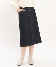 OLHKS05119 eur3(エウルキューブ) 【大きいサイズ】フロントボタンタイトスカート ネイビー(57)
