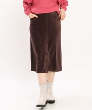 OLHKS05119 eur3(エウルキューブ) 【大きいサイズ】フロントボタンタイトスカート ブラウン(87)