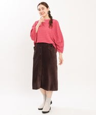 OLHKS05119 eur3(エウルキューブ) 【大きいサイズ】フロントボタンタイトスカート ブラウン(87)