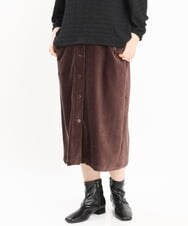 OLHKS05119 eur3(エウルキューブ) 【大きいサイズ】フロントボタンタイトスカート ブラウン(87)