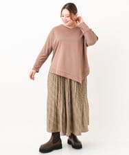 OLHKV02129 eur3(エウルキューブ) 【大きいサイズ】チェックプリーツスカート ベージュ(82)
