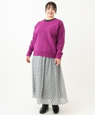 OLHKV13129 eur3(エウルキューブ) 【大きいサイズ】フロッキードットシアースカート グレー(92)