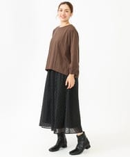 OLHKV13129 eur3(エウルキューブ) 【大きいサイズ】フロッキードットシアースカート ブラック(94)