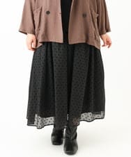 OLHKV13129 eur3(エウルキューブ) 【大きいサイズ】フロッキードットシアースカート ブラック(94)
