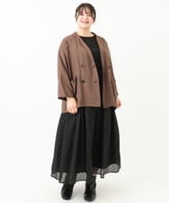 OLHKV13129 eur3(エウルキューブ) 【大きいサイズ】フロッキードットシアースカート ブラック(94)