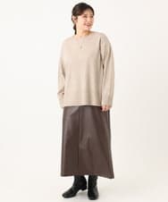 OLHLA05119 eur3(エウルキューブ) 【WEB先行販売】【大きいサイズ】フェイクレザースカート ダークブラウン(87)
