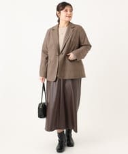 OLHLA05119 eur3(エウルキューブ) 【WEB先行販売】【大きいサイズ】フェイクレザースカート ダークブラウン(87)