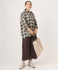 OLHLA05119 eur3(エウルキューブ) 【WEB先行販売】【大きいサイズ】フェイクレザースカート ダークブラウン(87)