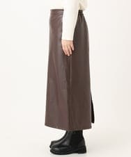 OLHLA05119 eur3(エウルキューブ) 【WEB先行販売】【大きいサイズ】フェイクレザースカート ダークブラウン(87)