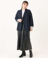 OLHLA05119 eur3(エウルキューブ) 【WEB先行販売】【大きいサイズ】フェイクレザースカート ブラック(94)