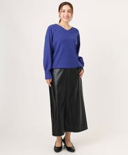OLHLA05119 eur3(エウルキューブ) 【WEB先行販売】【大きいサイズ】フェイクレザースカート ブラック(94)