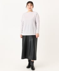 OLHLA05119 eur3(エウルキューブ) 【WEB先行販売】【大きいサイズ】フェイクレザースカート ブラック(94)