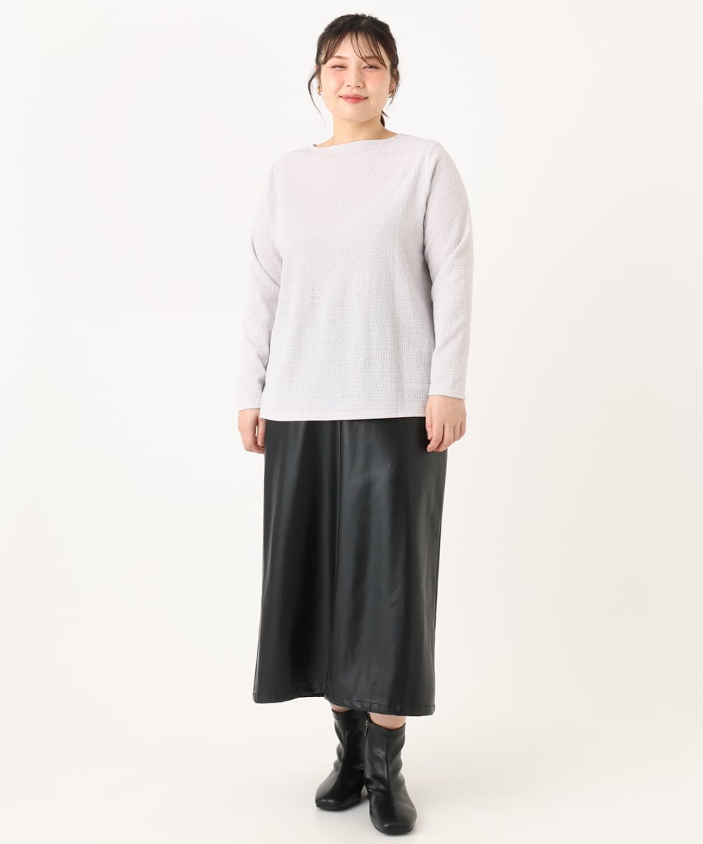 OLHLA05119 eur3(エウルキューブ) 【WEB先行販売】【大きいサイズ】フェイクレザースカート ブラック(94)