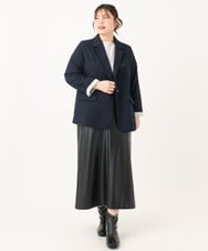 OLHLA05119 eur3(エウルキューブ) 【WEB先行販売】【大きいサイズ】フェイクレザースカート ブラック(94)