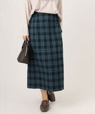 OLHLA06129 eur3(エウルキューブ) 【WEB先行販売】【大きいサイズ】チェックタイトスカート グリーン(35)