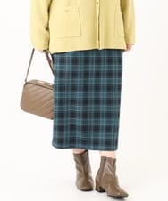 OLHLA06129 eur3(エウルキューブ) 【大きいサイズ】チェックタイトスカート グリーン(35)