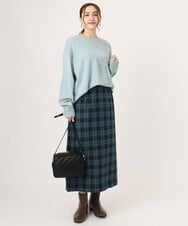 OLHLA06129 eur3(エウルキューブ) 【大きいサイズ】チェックタイトスカート グリーン(35)