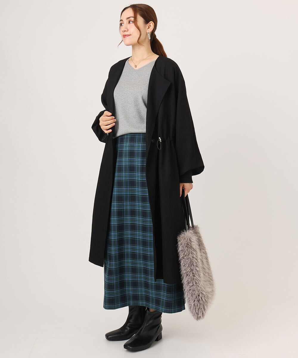 OLHLA06129 eur3(エウルキューブ) 【大きいサイズ】チェックタイトスカート グリーン(35)