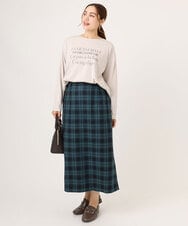 OLHLA06129 eur3(エウルキューブ) 【WEB先行販売】【大きいサイズ】チェックタイトスカート グリーン(35)