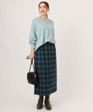 OLHLA06129 eur3(エウルキューブ) 【WEB先行販売】【大きいサイズ】チェックタイトスカート グリーン(35)