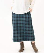 OLHLA06129 eur3(エウルキューブ) 【WEB先行販売】【大きいサイズ】チェックタイトスカート グリーン(35)