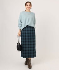 OLHLA06129 eur3(エウルキューブ) 【大きいサイズ】チェックタイトスカート グリーン(35)