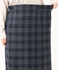 OLHLA06129 eur3(エウルキューブ) 【WEB先行販売】【大きいサイズ】チェックタイトスカート ネイビー(57)