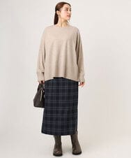 OLHLA06129 eur3(エウルキューブ) 【WEB先行販売】【大きいサイズ】チェックタイトスカート ネイビー(57)