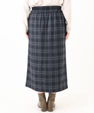 OLHLA06129 eur3(エウルキューブ) 【WEB先行販売】【大きいサイズ】チェックタイトスカート ネイビー(57)
